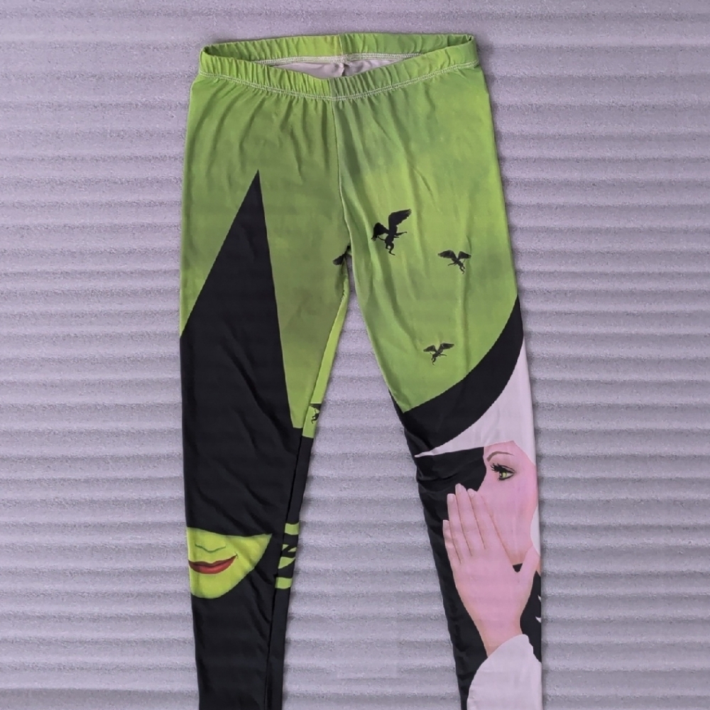 Official Broadway Play Wicked Enchanted Witch Leggings - Green and Black